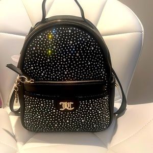 Juicy Couture liquorice dazzle backpack purse with bonus removable pouch